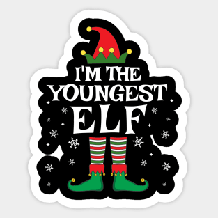 I'm The Youngest Elf Matching Family Christmas Gifts Sticker